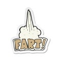 sticker of a cartoon fart symbol Royalty Free Stock Photo