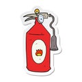 sticker of a cartoon fire extinguisher Royalty Free Stock Photo