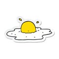 sticker of a cartoon fried egg Royalty Free Stock Photo