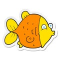 sticker of a cartoon funny fish