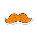 sticker of a cartoon ginger mustache