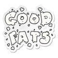 sticker of a cartoon good fats sign