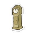 sticker of a cartoon grandfather clock