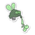 sticker of a cartoon gross fly