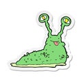 sticker of a cartoon gross slug