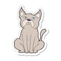 sticker of a cartoon grumpy little dog