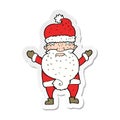 sticker of a cartoon grumpy santa Royalty Free Stock Photo