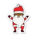 sticker of a cartoon grumpy santa Royalty Free Stock Photo