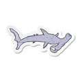 sticker of a cartoon hammerhead shark