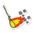 sticker of a cartoon hangmans noose on fire