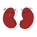 sticker of a cartoon happy kidneys