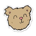 sticker of a cartoon happy teddy bear face