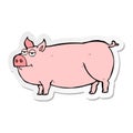 sticker of a cartoon huge pig