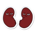 sticker of a cartoon irritated kidneys