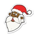 sticker of a cartoon jolly santa claus face Royalty Free Stock Photo