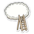 sticker of a cartoon ladder to heaven