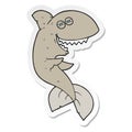 sticker of a cartoon laughing shark Royalty Free Stock Photo