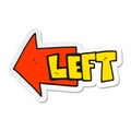 sticker of a cartoon left symbol