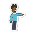 sticker of a cartoon man accusing Royalty Free Stock Photo