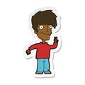 sticker of a cartoon man giving peace sign Royalty Free Stock Photo