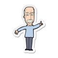 sticker of a cartoon man issuing stern warning Royalty Free Stock Photo