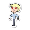 sticker of a cartoon man in love Royalty Free Stock Photo