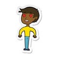 sticker of a cartoon man in love Royalty Free Stock Photo