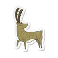 sticker of a cartoon manly stag