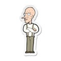 sticker of a cartoon mean old man Royalty Free Stock Photo