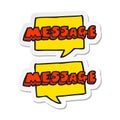 sticker of a cartoon message texts