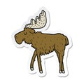 sticker of a cartoon moose