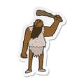 sticker of a cartoon neanderthal