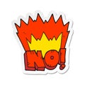 sticker of a cartoon NO shout Royalty Free Stock Photo