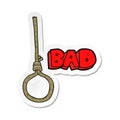 sticker of a cartoon noose Royalty Free Stock Photo