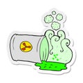 sticker of a cartoon nuclear waste