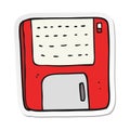 sticker of a cartoon old computer disk Royalty Free Stock Photo