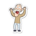 sticker of a cartoon old man getting a fright