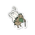 sticker of a cartoon old potato Royalty Free Stock Photo