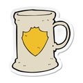 sticker of a cartoon old tankard Royalty Free Stock Photo