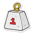 sticker of a cartoon one ton weight Royalty Free Stock Photo