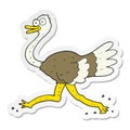 sticker of a cartoon ostrich