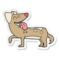 sticker of a cartoon panting dog Royalty Free Stock Photo