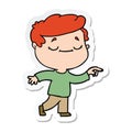 sticker of a cartoon peaceful man