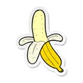 sticker of a cartoon peeled banana Royalty Free Stock Photo