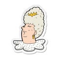 sticker of a cartoon queen head