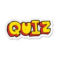 sticker of a cartoon quiz sign