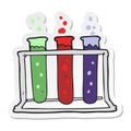 sticker of a cartoon rack of test tubes Royalty Free Stock Photo