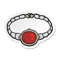 sticker of a cartoon ruby bracelet