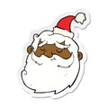 sticker of a cartoon santa claus face Royalty Free Stock Photo