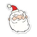 sticker of a cartoon santa claus face Royalty Free Stock Photo